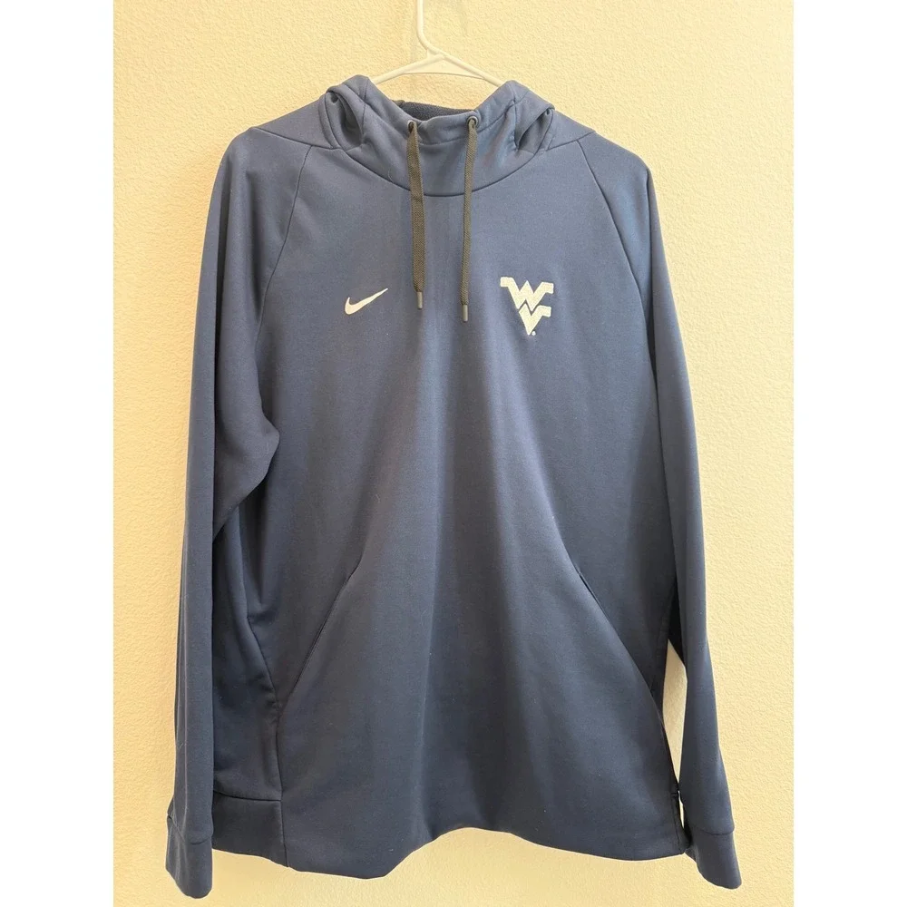 Nike West Virginia Mountaineers Dri-FIT Hoodie Navy Blue Mens XL WVU Sweatshirt